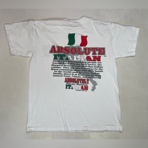 VINTAGE Absolutely Italian 1994 Graphic T-shirt Men Large 90s Single Stitch